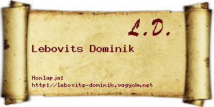 Lebovits Dominik névjegykártya